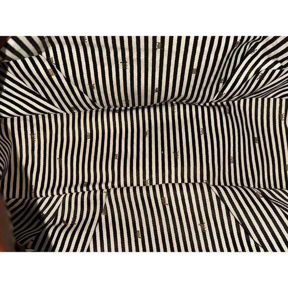 LAMB Center Patent Leather Stripes Canvas Large Shoulder Bag by Gwen Stefani ☘️ - Picture 5 of 6